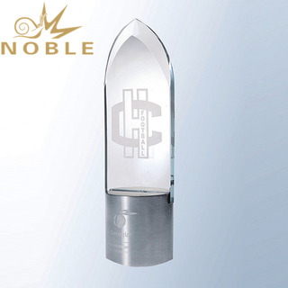 Free Engraving Crystal Plaque with Matt Metal Base 