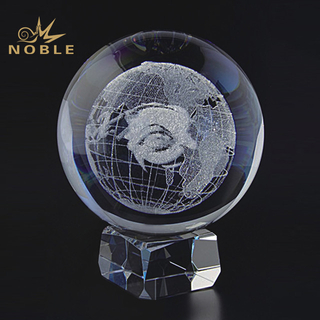 Earth Globe 3D Laser Engraved Crystal Awards