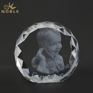 3d Laser Engraved Crystal with Diamond Cut