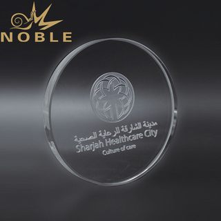 Crystal Round Paperweight with 3d Laser Engraving 