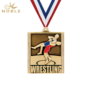 Gold Wrestling Sports Medal