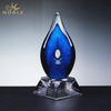 Delta Blue Art Glass Trophy