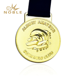 Customized Swimming Medal With Ribbon