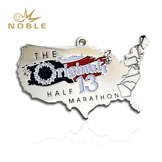 Custom Map Shape Metal Medal