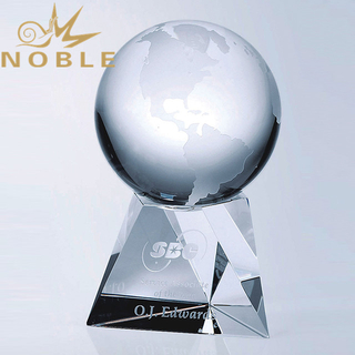 Clear Crystal Globe Trophy 