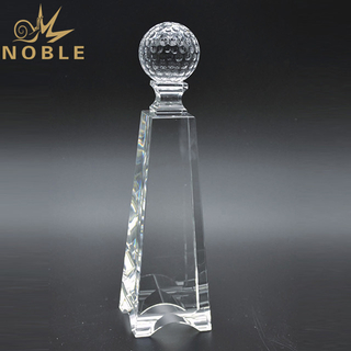 Noble Clear Sports Crystal Golf Trophy