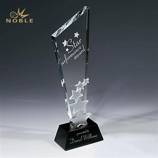 Crystal Plaque Award with Star