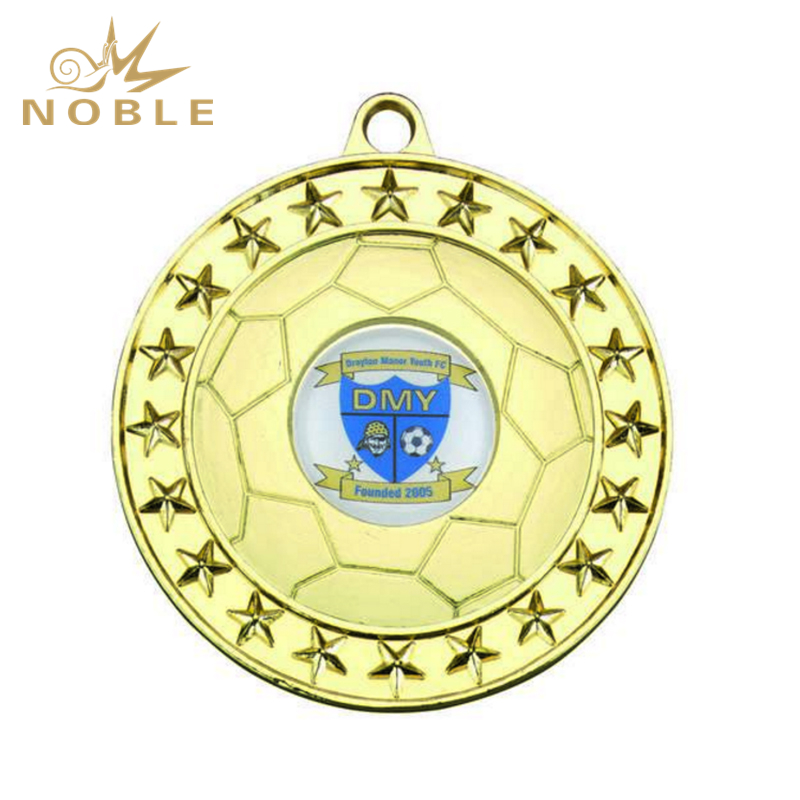 NB-MD1035---085 Football Medal Large (1in Centre) - Antique Gold 2.75in