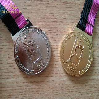 Custom Gold Silver Medal With Ribbon