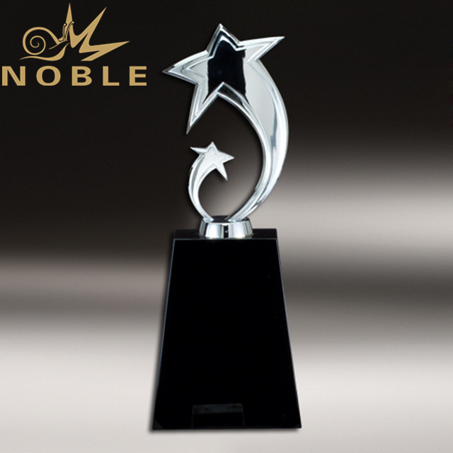 Star on Black Crystal Base - Silver