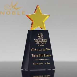 Custom gold crystal star trophy