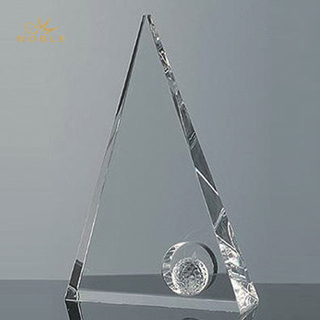 Blank Crystal Pyramid Award with Crystal Ball