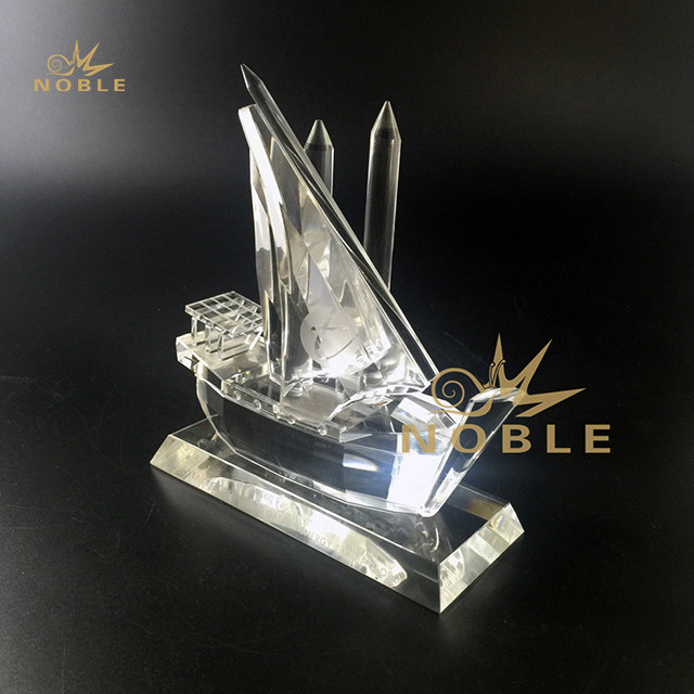 11---Custom Made Crystal Arabic Dhow Boat