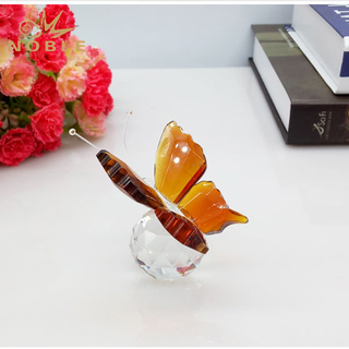 Decorative Crystal Apple With Amber Butterfly