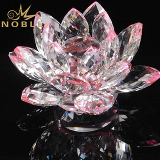 Pink Crystal Lotus For Wedding Gifts