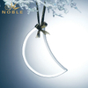 Blank Beveled Moon Shape Glass Christmas Ornament