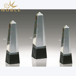 Noble Trophy Crystal Obelisk Award with Black Base
