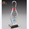2019 Crystal Bowling Trophy with Clear Base