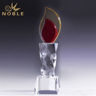 Red Clear Blank Custom Crystal Torch Trophy