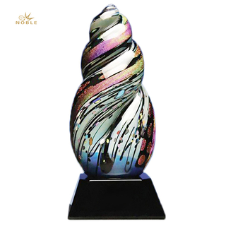 Reactive Blue Seashell Art Glass 