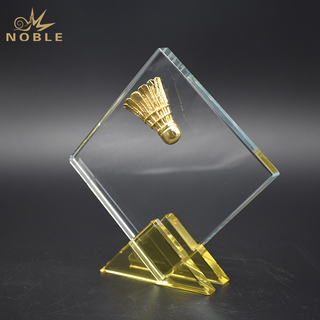 Custom Crystal Badminton Trophy
