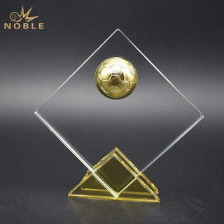 Custom Crystal Soccer Trophy