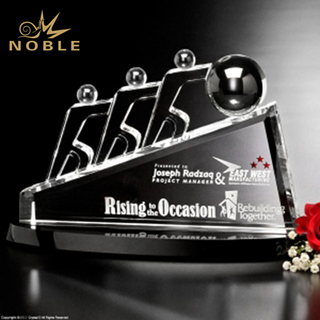Custom Sports Crystal Corporate Trophy for Team Cooperation