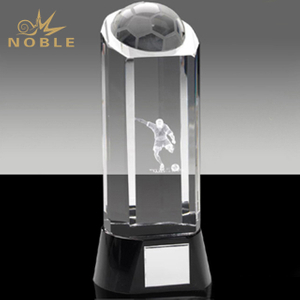 Custom Laser Engraved Crystal Football Award