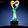 Heart Liuli Trophy with Crystal Base