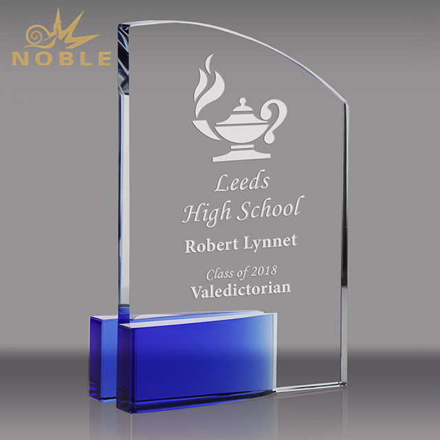 New Blue Clear Crystal Corporate Trophy