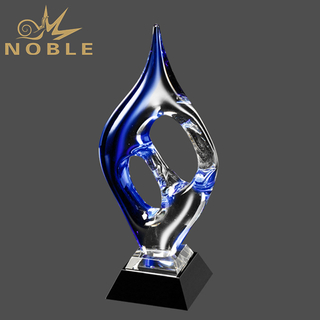 Blue Geo Maze Art Glass Award