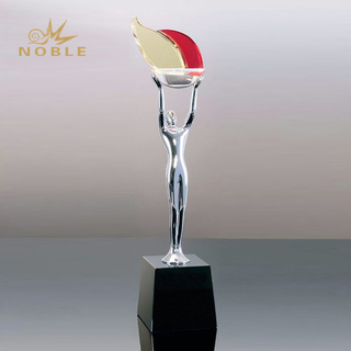 Metal Figurine Trophy with Flame