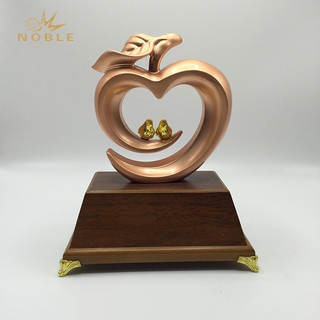 Metal Heart Trophy with Wood Base