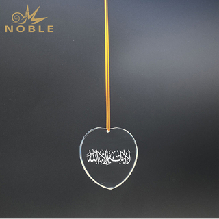 Hot Sale Engraved Crystal Heart Ornament 