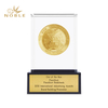 Custom Engraved Crystal Cube with Medal