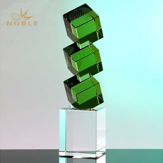 Unique Design Crystal Green Cubes Awards