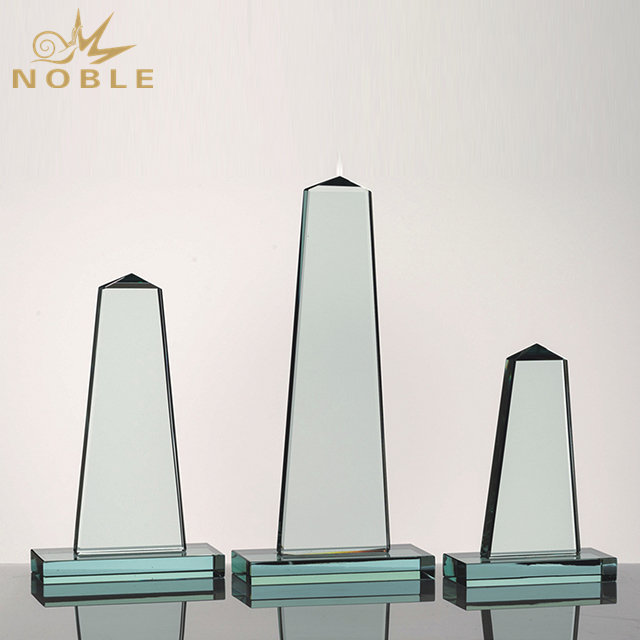 Glass Tower Shape Trophy With Base