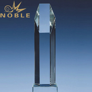 Custom Crystal Hexagon Award with Clear Base 