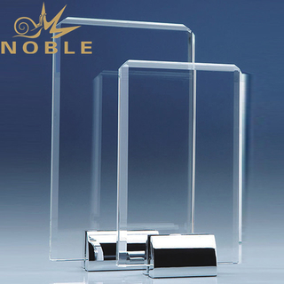Custom Engraving Crystal Plaque with Aluminum Base 