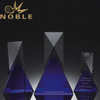 Unique Design Blue Crystal Corporate Trophy with Free Engraving
