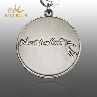 Silver Metal Medal With Engraved Logo