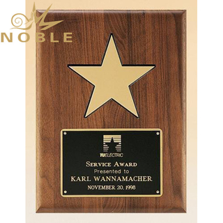 American Walnut Plaque with 5 Gold Star Star Awards