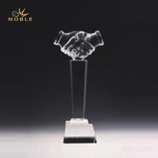 Blank Crystal Shake Hands Trophy