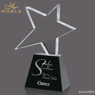 Clear Crystal Meteor Award With Black Base
