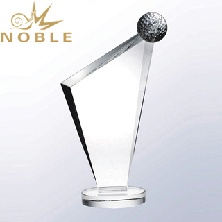 High Quality Crystal Plaque with Golf Ball 