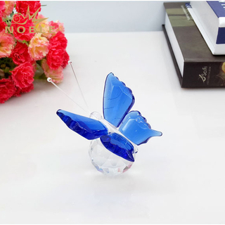 Decorative Crystal Apple With Blue Butterfly