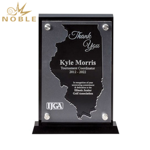 Black Acrylic Award With Engraving Plated And Floating