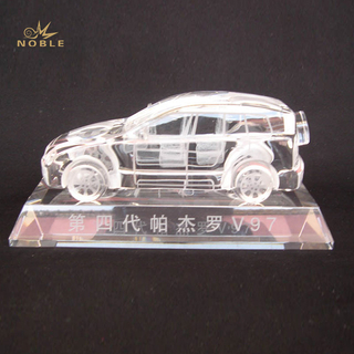 Custom Engraved Crystal Car Model on Clear Base