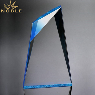 High Quality Clear Acrylic Plaque with Blue Edges
