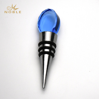 Blue Color Custom Logo Crystal Wine Stopper